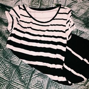 Black and White Striped T-Shirt Dress
